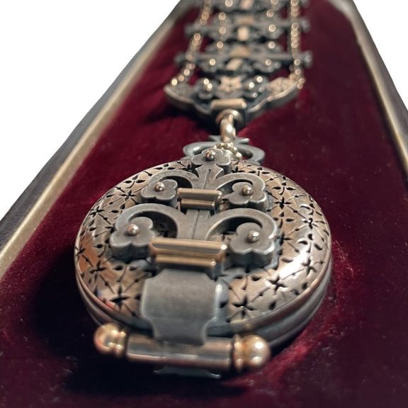 French silver and rose gold historical ensemble Circa 1890 French silver and rose gold historical ensemble Circa 1890