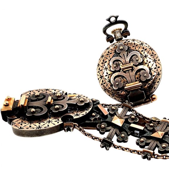 French silver and rose gold historical ensemble Circa 1890 French silver and rose gold historical ensemble Circa 1890