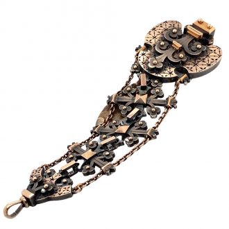 French silver and rose gold historical ensemble Circa 1890