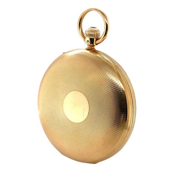 Fine English 18 carat gold hunting cased duplex watch Circa 1860 Fine English 18 carat gold hunting cased duplex watch Circa 1860