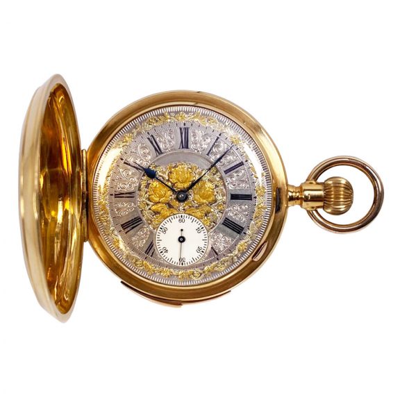 Swiss 18K gold carillon minute repeating lever watch Circa 1900 Swiss 18K gold carillon minute repeating lever watch Circa 1900
