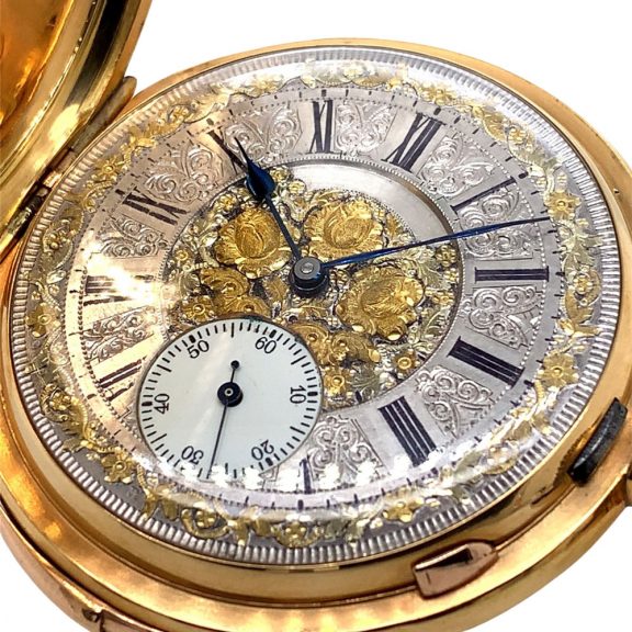 Swiss 18K gold carillon minute repeating lever watch Circa 1900 Swiss 18K gold carillon minute repeating lever watch Circa 1900