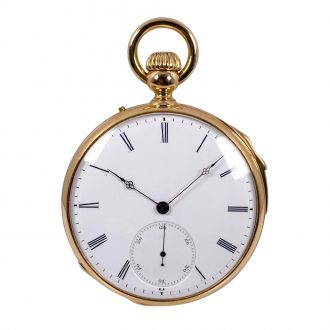 Rare Swiss gold quarter repeating precision watch Circa 1865