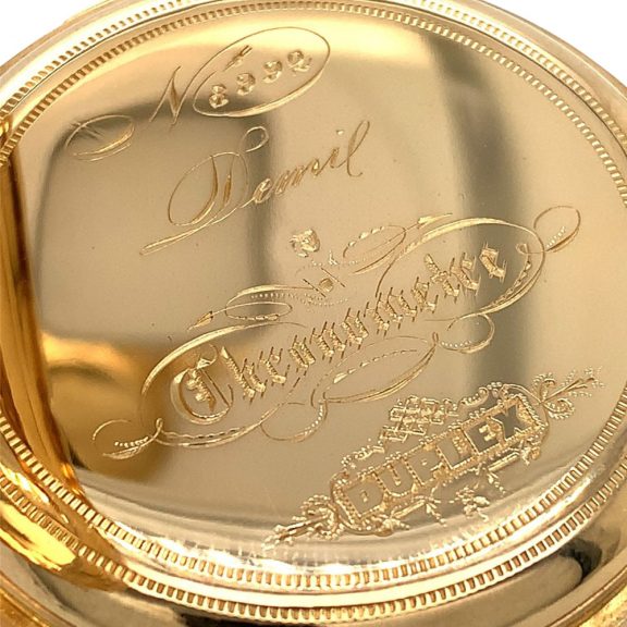 Rare Swiss gold quarter repeating precision watch Circa 1865 Rare Swiss gold quarter repeating precision watch Circa 1865