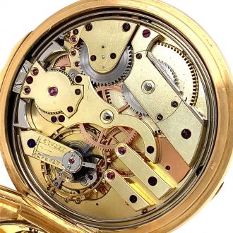 Rare Swiss gold quarter repeating precision watch Circa 1865