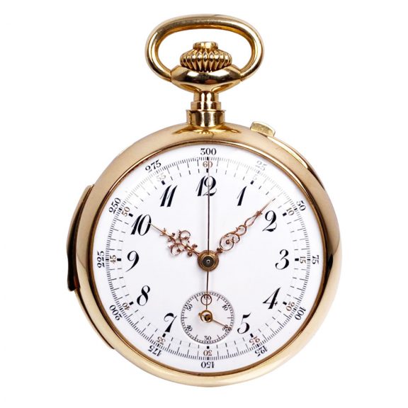 Swiss 18K gold lever split seconds chronograph Circa 1900
