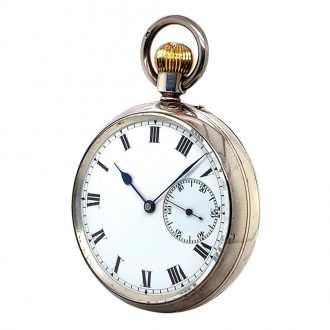 English silver open faced precision pocket watch Circa 1894