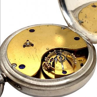 English silver open faced precision pocket watch Circa 1894