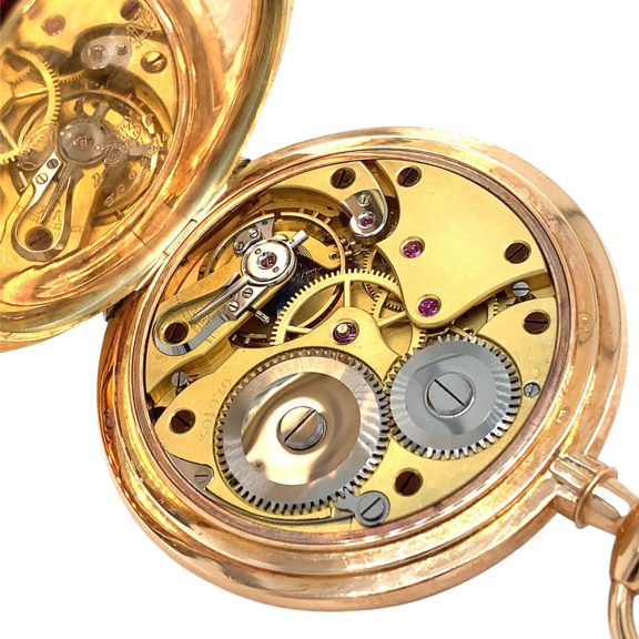 Fine German rose gold hunting cased lever watch Circa 1910 Fine German rose gold hunting cased lever watch Circa 1910