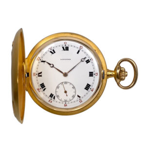 Swiss 18K gold hunting cased lever with 24h dial Circa 1945