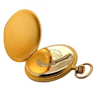 Swiss 18K gold hunting cased lever with 24h dial Circa 1945