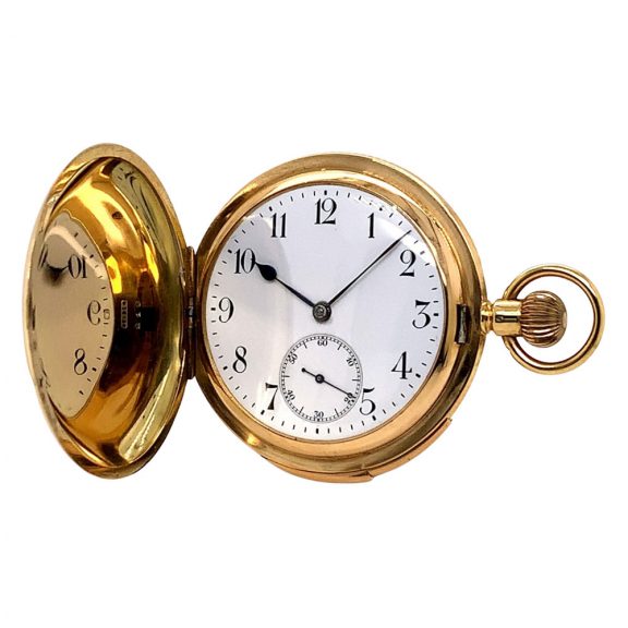 Swiss 18K gold hunting cased minute repeating lever Circa 1900 Swiss 18K gold hunting cased minute repeating lever Circa 1900