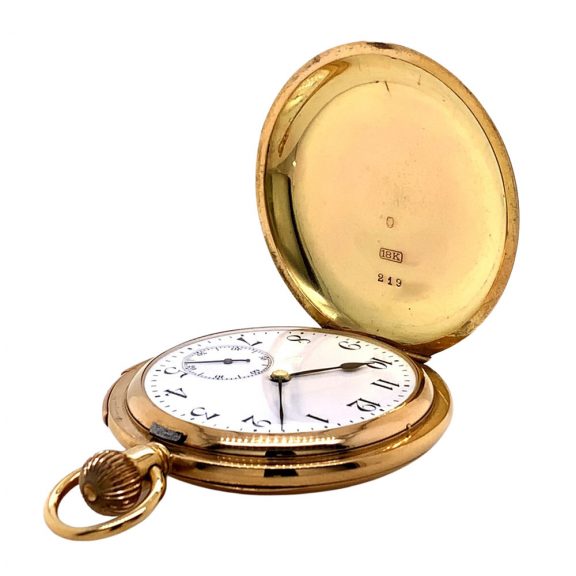 Swiss 18K gold hunting cased minute repeating lever Circa 1900 Swiss 18K gold hunting cased minute repeating lever Circa 1900