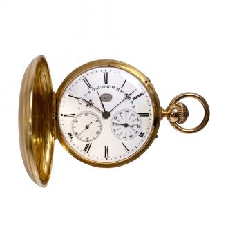 Swiss gold lever watch with perpetual calendar and date Circa 1890