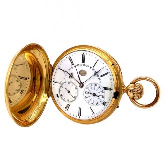 Swiss gold lever watch with perpetual calendar and date Circa 1890