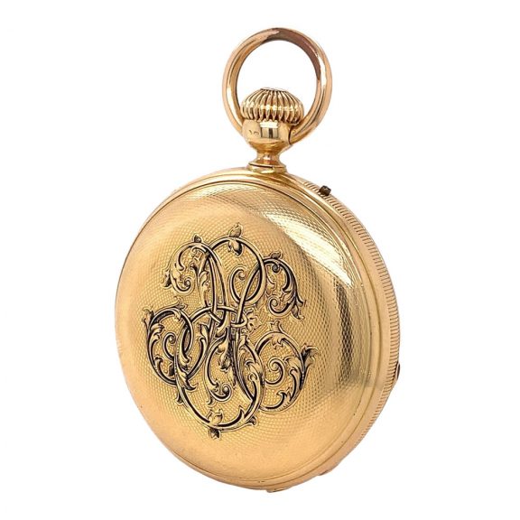 Swiss gold lever watch with perpetual calendar and date Circa 1890 Swiss gold lever watch with perpetual calendar and date Circa 1890