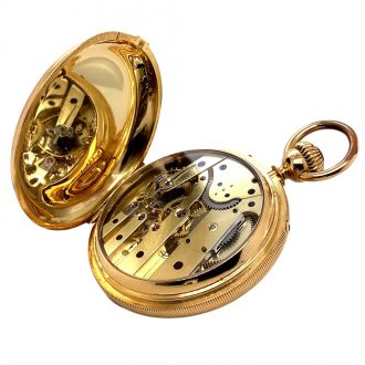 Swiss gold lever watch with perpetual calendar and date Circa 1890