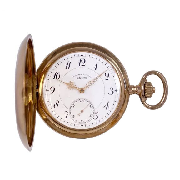 German 18K rose gold hunting cased lever watch Circa 1905
