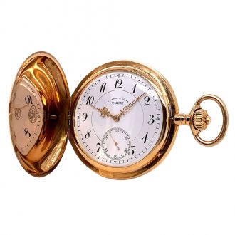 German 18K rose gold hunting cased lever watch Circa 1905