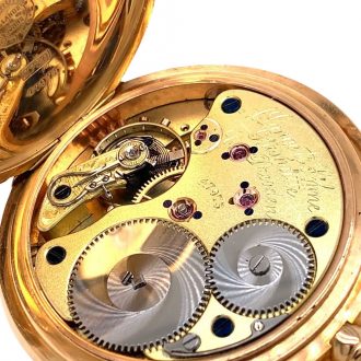 German 18K rose gold hunting cased lever watch Circa 1905