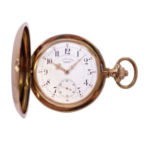 German 18K rose gold hunting cased lever watch Circa 1901