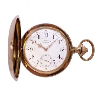 German 18K rose gold hunting cased lever watch Circa 1901