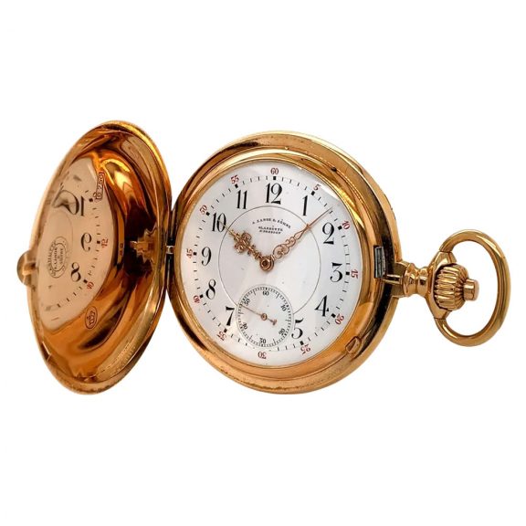 German 18K rose gold hunting cased lever watch Circa 1901 German 18K rose gold hunting cased lever watch Circa 1901