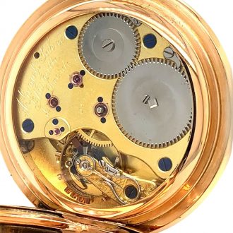 German 18K rose gold hunting cased lever watch Circa 1901