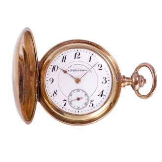 German 14K rose gold hunting cased lever watch Circa 1913