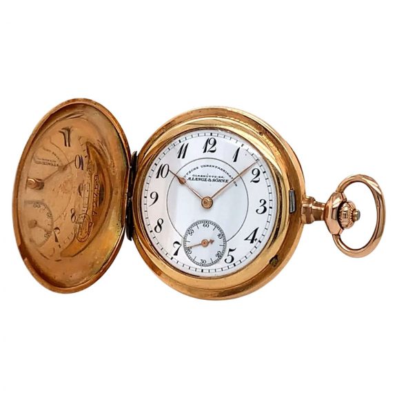 German 14K rose gold hunting cased lever watch Circa 1913 German 14K rose gold hunting cased lever watch Circa 1913