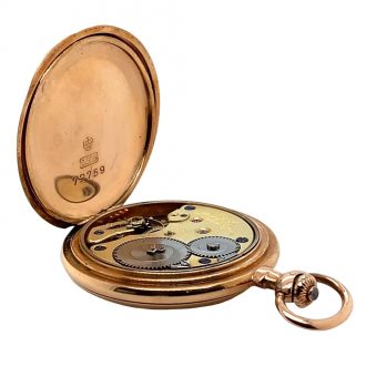 German 14K rose gold hunting cased lever watch Circa 1913