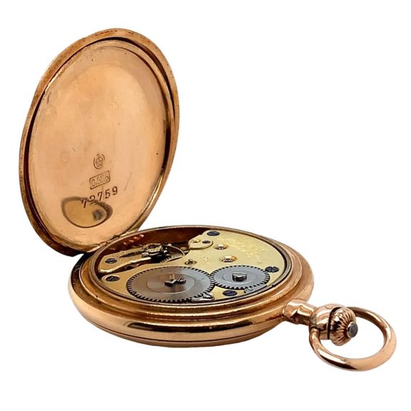 German 14K rose gold hunting cased lever watch Circa 1913 German 14K rose gold hunting cased lever watch Circa 1913