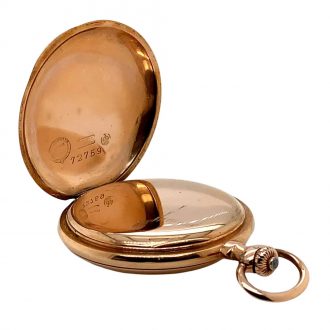 German 14K rose gold hunting cased lever watch Circa 1913