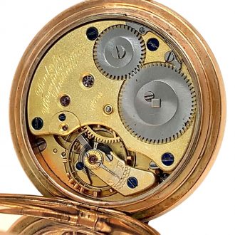 German 14K rose gold hunting cased lever watch Circa 1913