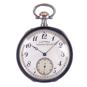 German blackened silver open faced pocket watch Circa 1902