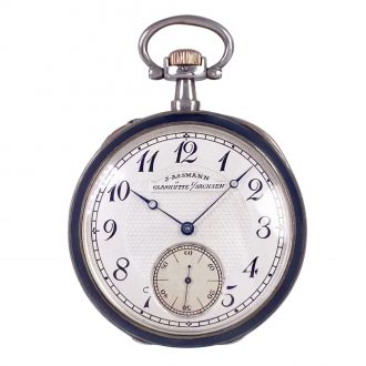 German blackened silver open faced pocket watch Circa 1902