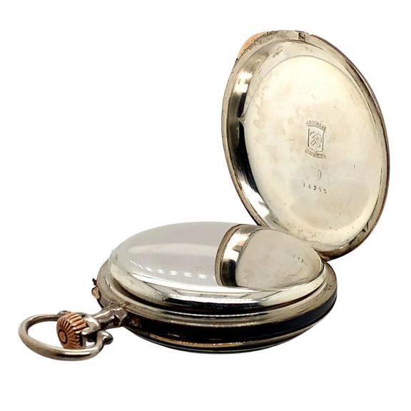 German blackened silver open faced pocket watch Circa 1902 German blackened silver open faced pocket watch Circa 1902