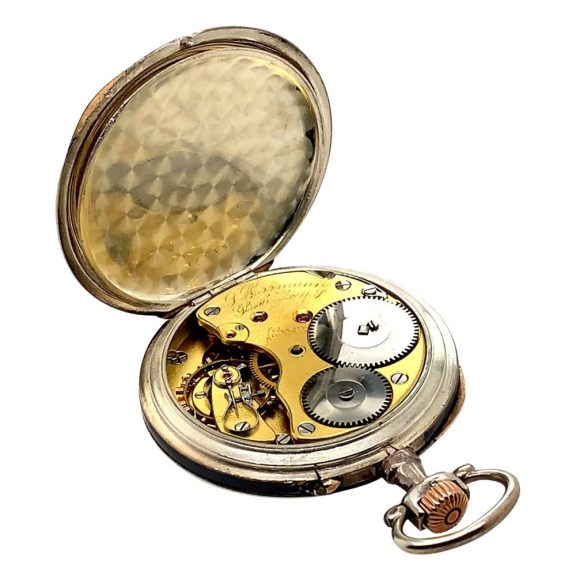 German blackened silver open faced pocket watch Circa 1902 German blackened silver open faced pocket watch Circa 1902