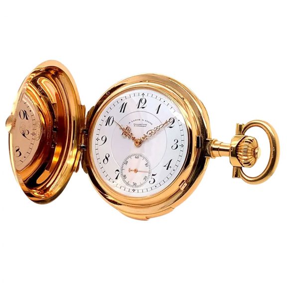 German 18K rose gold hunting cased ceremonial watch Circa 1907 German 18K rose gold hunting cased ceremonial watch Circa 1907