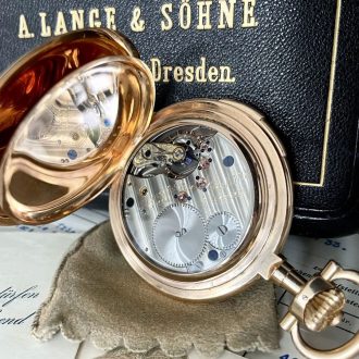 German 18K rose gold hunting cased ceremonial watch Circa 1907