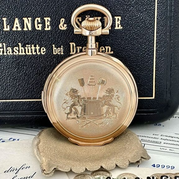 German 18K rose gold hunting cased ceremonial watch Circa 1907 German 18K rose gold hunting cased ceremonial watch Circa 1907