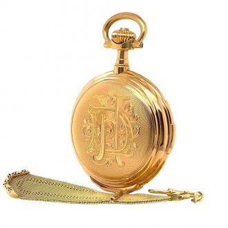 German 18K rose gold hunting cased ceremonial watch Circa 1907
