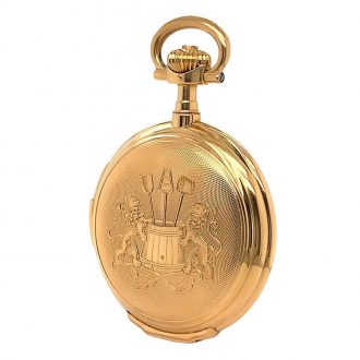German 18K rose gold hunting cased ceremonial watch Circa 1907