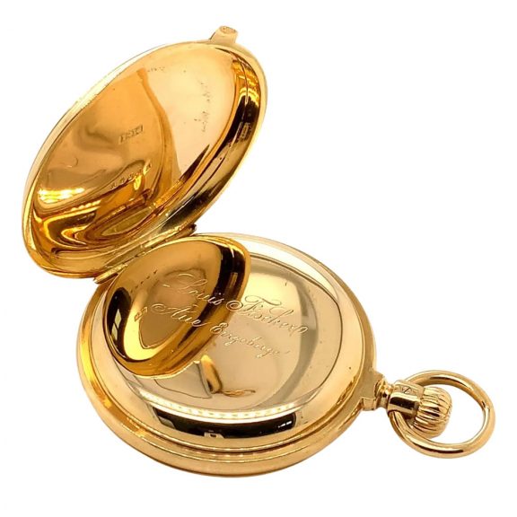 German 18K gold hunting cased lever pocket watch Circa 1883 German 18K gold hunting cased lever pocket watch Circa 1883