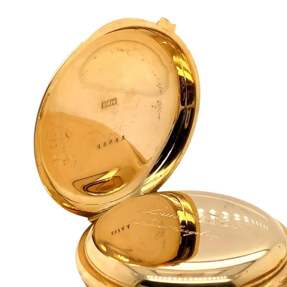German 18K gold hunting cased lever pocket watch Circa 1883 German 18K gold hunting cased lever pocket watch Circa 1883