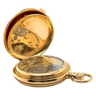 German 18K gold hunting cased lever pocket watch Circa 1883