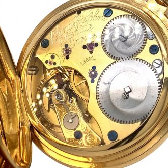 German 18K gold hunting cased lever pocket watch Circa 1883
