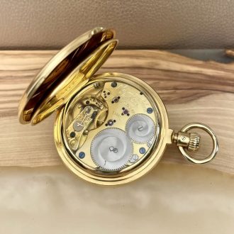 German 18K gold hunting cased lever pocket watch Circa 1883
