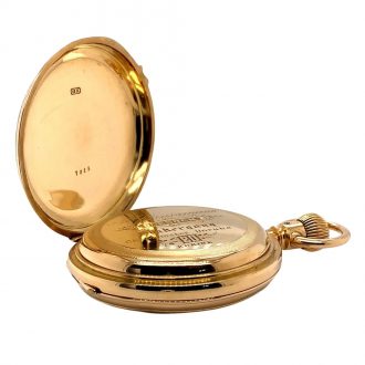 German 18K gold hunting cased quality 1A lever watch Circa 1880