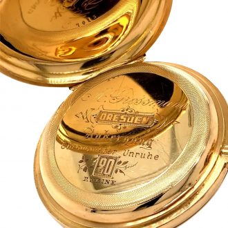 German 18K gold hunting cased quality 1A lever watch Circa 1880